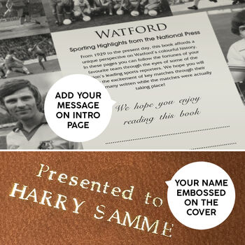 Watford Fc Personalised Football Gift Hornets Newspaper History Book, 10 of 12