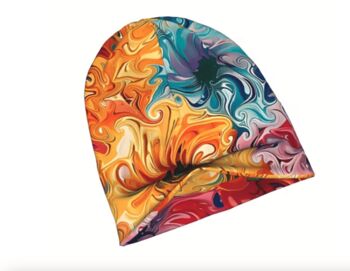 Soft Chemo Headwear Beanie Hat Bandana Colourful Swirls, 2 of 4