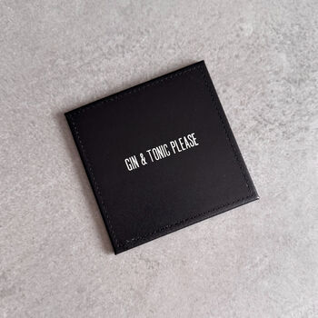 Personalised Favourite Drink Leather Coaster – Gift For Him Or Her, 4 of 9