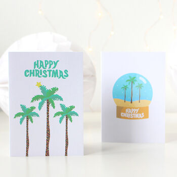 Tropical Christmas Globe Greeting Card, 3 of 3