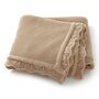 Beige Organic Cotton Knitted Unisex Baby Blanket, thumbnail 1 of 2