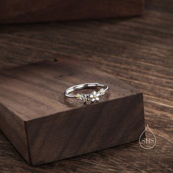 Sterling Silver Forget Me Not Flower Ring, 2 of 11
