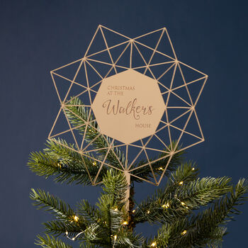 Personalised Geometric Star Christmas Tree Topper, 3 of 3