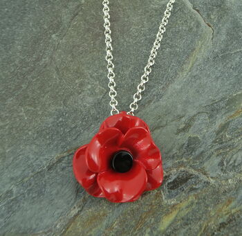 Poppy Red Pendant Necklace, 2 of 4