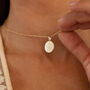 Personalised 9ct Gold Circle Charm Handprint Necklace, thumbnail 1 of 5