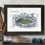 Father’s Day Illustrated Cricket Ground Framed Print, thumbnail 3 of 3