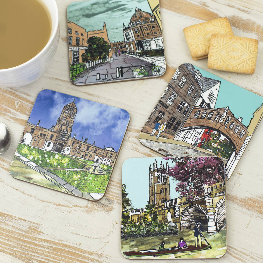 Set Of Four Oxford Coasters, 1 of 9
