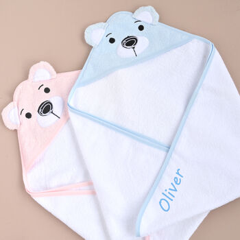 Personalised Baby Hooded Towel With Bear Ears, 5 of 7