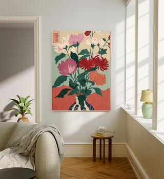 Pink Flower Abstract Vase Art Print, 4 of 4