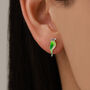 Sterling Silver Green Woodpecker Enamel Stud Earrings, thumbnail 6 of 11