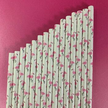Summer Flamingo Straws Box Of 20 Straws, 4 of 4