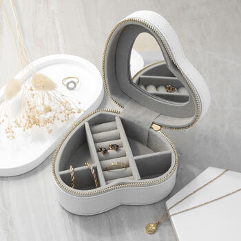 Lunar Phase White Heart Jewellery Case, 7 of 11