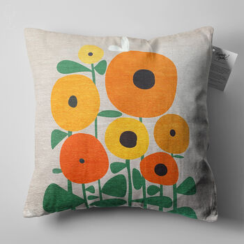 Cushion Covers With Multicolour Abstract Flowers, 4 of 7
