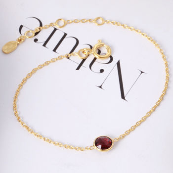 18ct Gold Vermeil Birthstone Gemstone Chain Bracelet, 3 of 10