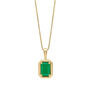 Emerald Art Deco Style 9ct Gold Pendant, thumbnail 1 of 6