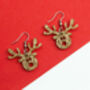 Reindeer Christmas Earrings, thumbnail 1 of 5