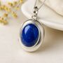 Personalised Mens Sterling Silver Lapis Lazuli Locket, thumbnail 1 of 11