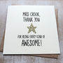 Personalised Awesome Teacher Thank You Card, thumbnail 1 of 2