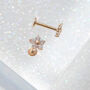 14 Carat Gold Daisy Labret Stud Earring, thumbnail 2 of 7