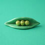 Glass Peas In A Pod Figurine In Gift Box, thumbnail 1 of 3