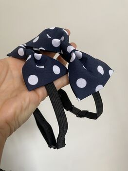 Navy Bow Ties, Matching Father And Son Dickie Bow Ties, 6 of 7