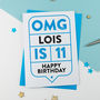 Omg 11th Birthday Card Personalised, thumbnail 2 of 3