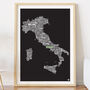 Personalised Italy Map, thumbnail 1 of 4
