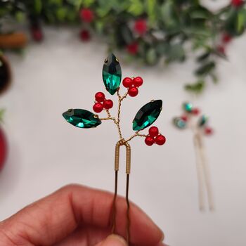 Handmade Festive Hair Pins Set Of Two, 2 of 12