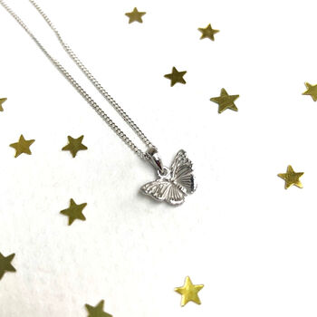Sterling Silver Dainty Butterfly Necklace, 5 of 8