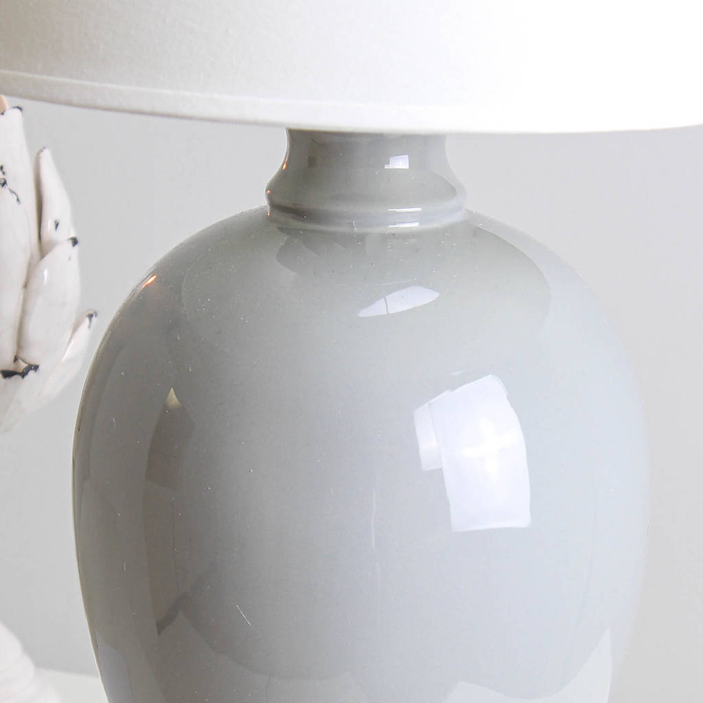 pale grey ceramic table lamp by marquis & dawe