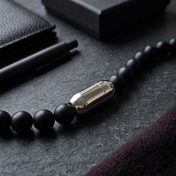 Magnetic Clasp Onyx Bead Bracelet, 4 of 8