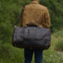 Genuine Leather Holdall Dark Brown, thumbnail 6 of 12