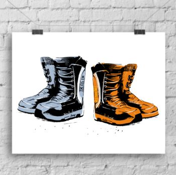 Snowboard Boots Art Print, 4 of 4