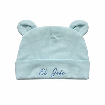 Soft Newborn Hat In Blue, 3 of 4