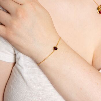 Gold Plated January Garnet Birthstone Bracelet, 5 of 9