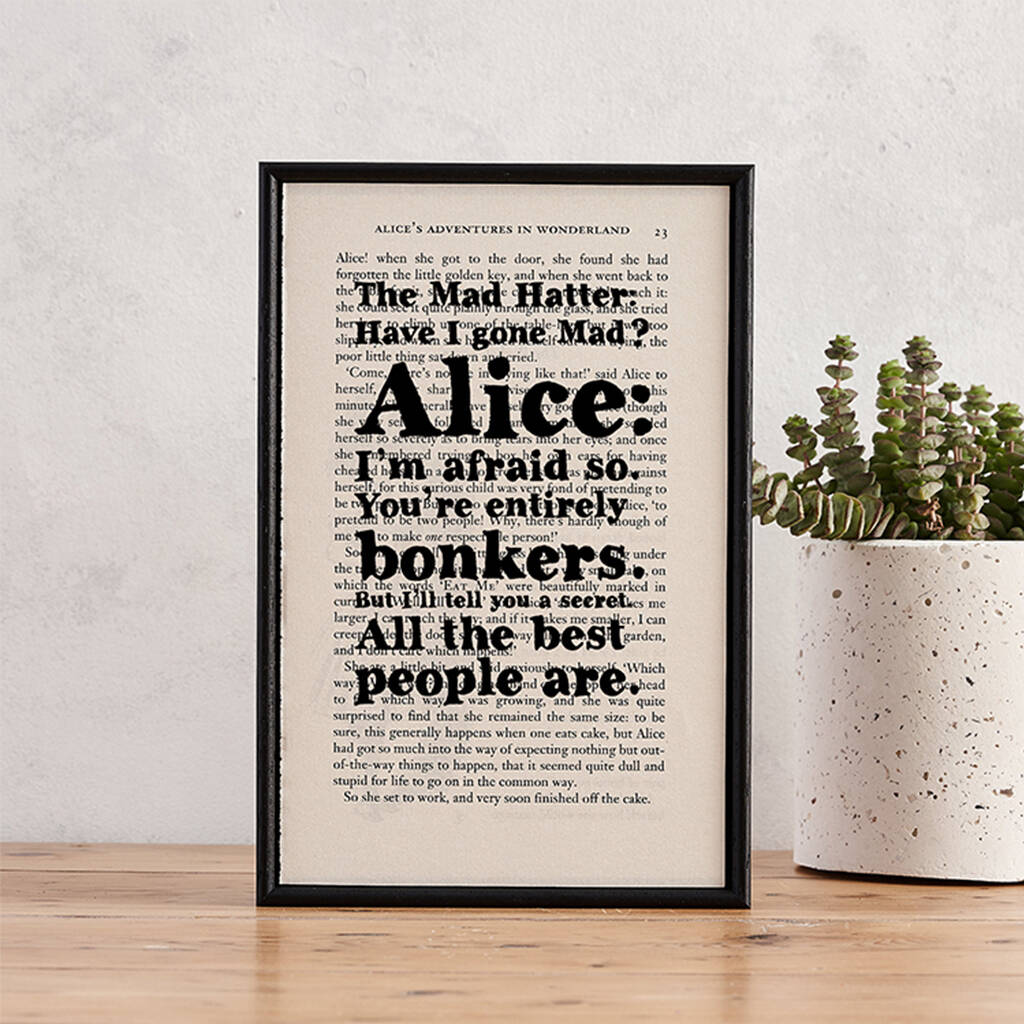 Alice In Wonderland Mad Hatter 'Bonkers' Book Print, 1 of 5