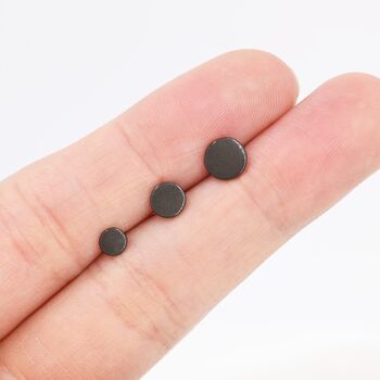 Pair Of Sterling Silver Round Dot Stud Earrings, 3 of 12