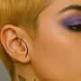 Gold Plated Silver Minimalist Hoop Ear Cuff Earring, thumbnail 10 of 12