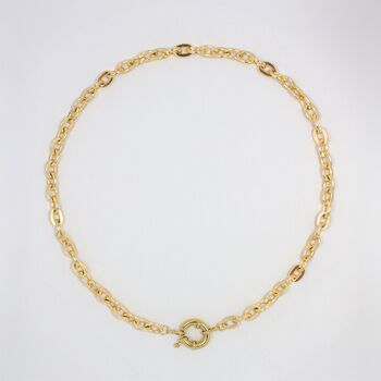 Golden Hour Chunky Plated Chain Large Clasp Necklace, 3 of 6
