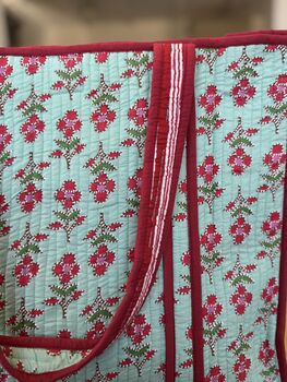 Tote Bag, Beach Bag, Block Print Indian Handbag, 10 of 12