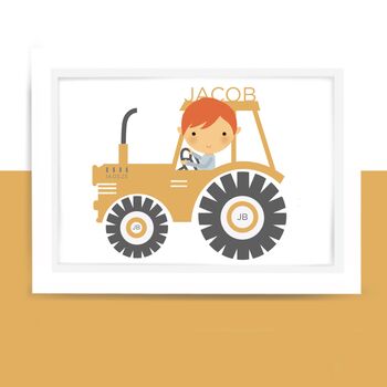 Personalised Tractor Print, 2 of 5