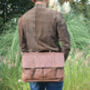 Worn Look Genuine Leather Briefcase, thumbnail 4 of 12