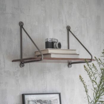 Industrial Wooden Shelf With Brackets Various Sizes, 2 of 3