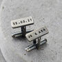 Personalised Rectangle Oxidised Silver Cufflinks, thumbnail 1 of 4