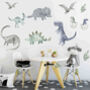 Pastel Shades Cartoon Dinosaurs Wall Vinyl Decals, thumbnail 5 of 9