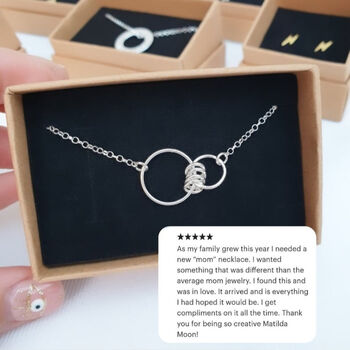 Sterling Silver Interlocking Circle Family Connection Necklace, 2 of 8