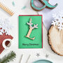 Personalised Alphabet Reindeer Antler Decoration Card, thumbnail 4 of 4