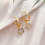 Alana Gold Plated Hoop With Cubic Zirconia Charm, thumbnail 3 of 5