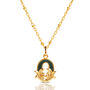Gold Plated O Initial Necklace With Green Marble, thumbnail 1 of 6