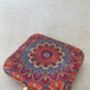 Devi Bright Orange Square Digitally Printed Clutch Bag, thumbnail 6 of 9